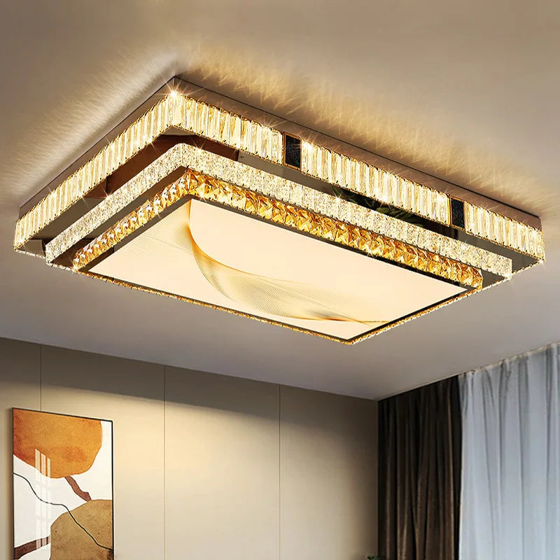 DecorBites™ Gold Crystal Ceiling Lights for Modern Home Decor