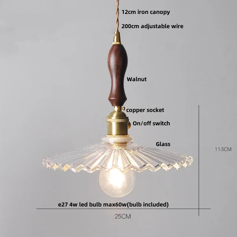DecorBites™ Clear Glass LED Pendant Lamp for Dining Coffee Restaurantr Aisle - Modern Nordic Design