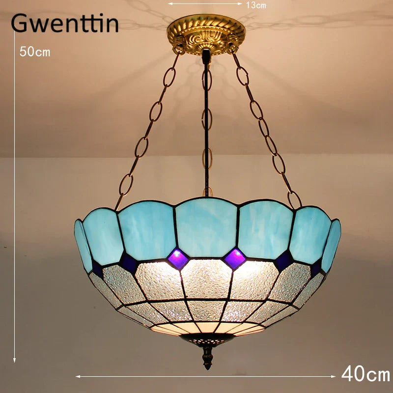 DecorBites™ Diamond Square Stained Glass Pendant Light for Home Decor and Lighting