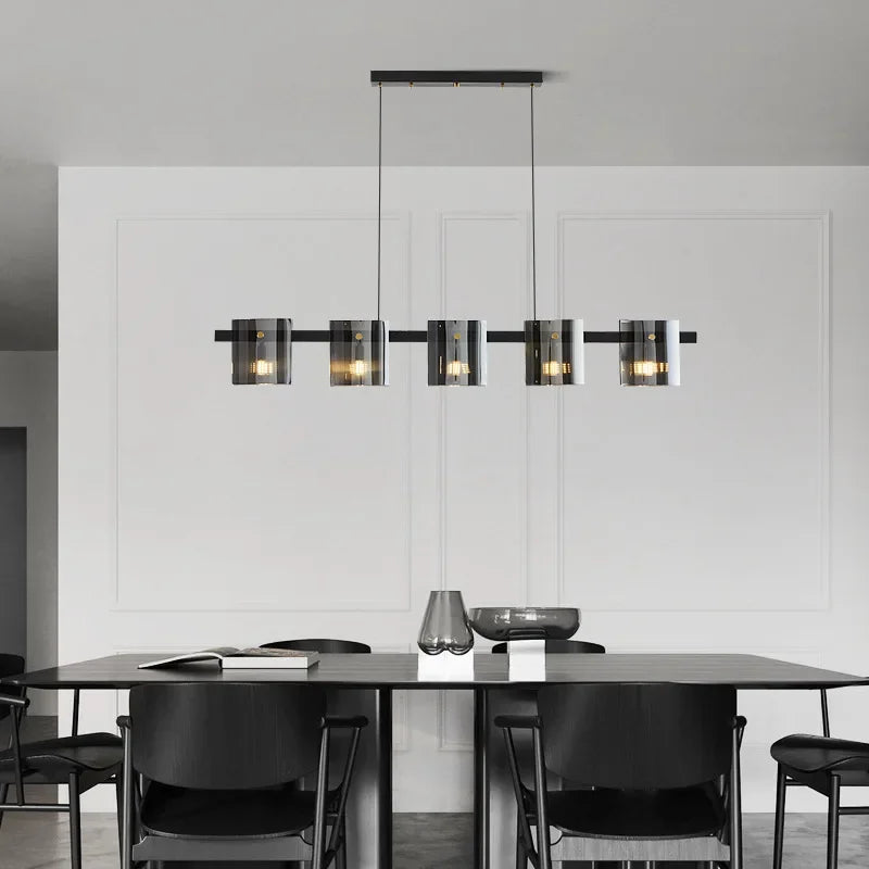 DecorBites™ Elegant Smoky Glass Chandelier Ceiling Lighting for Dining Living Bedroom