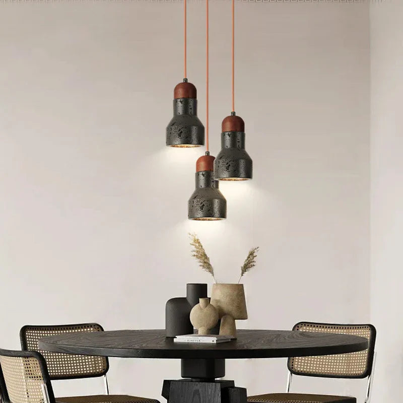 DecorBites™ Black Travertine LED Pendant Lamp for Dining Living Room Bedroom and Cafe