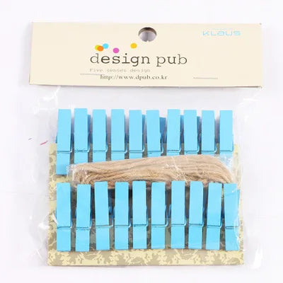 DecorBites™ 50-Piece Mini Wooden Clips for Photos Crafts, 25mm Small Clothespin Decoration