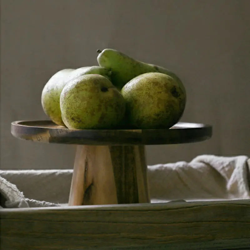 DecorBites™ Elevated Wooden Cake Plate | Stylish and Functional Food Serving Trays