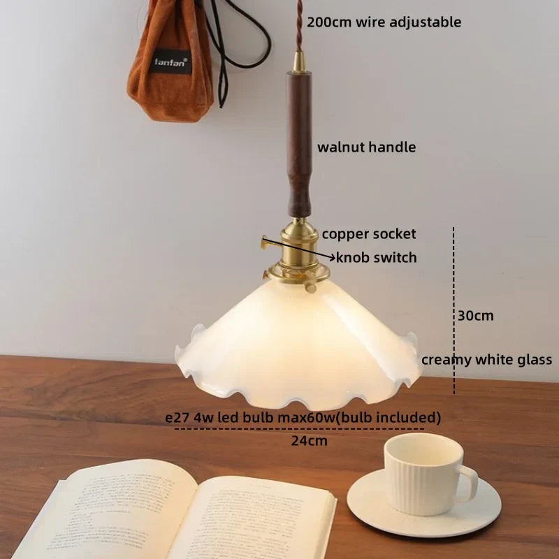 DecorBites™ Copper Ceramic LED Pendant Light with Knob Switch - 4w Bulb & Lamparas Colgante