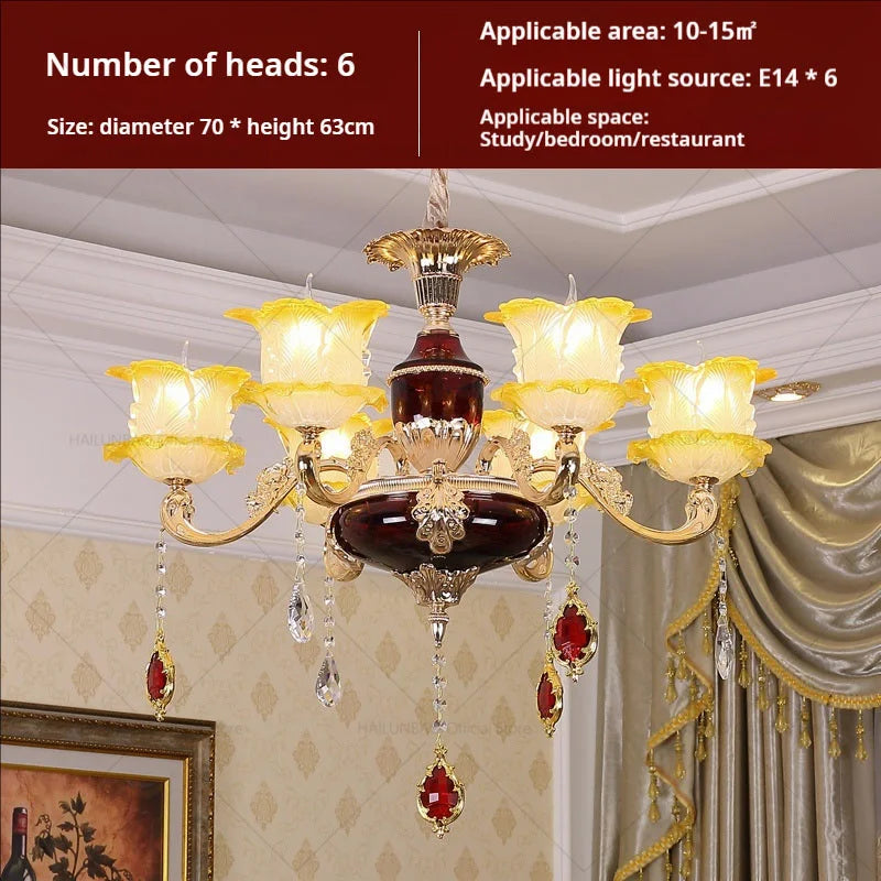 DecorBites™ Elegant Crystal Chandelier Living Room Bedroom Lighting