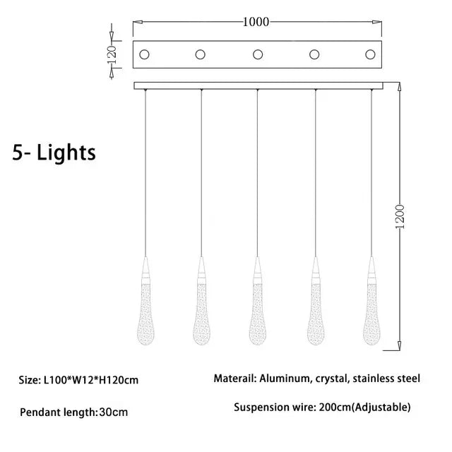 DecorBites™ Crystal LED Chandelier: Modern Art Pendant Light for Restaurant, Bar, Staircase & Loft