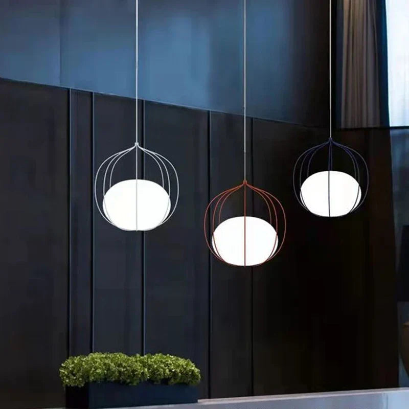 DecorBites™ Birdcage Pendant Light for Dining Room Home Fixtures, Nordic Design E27 Bedroom Lamp