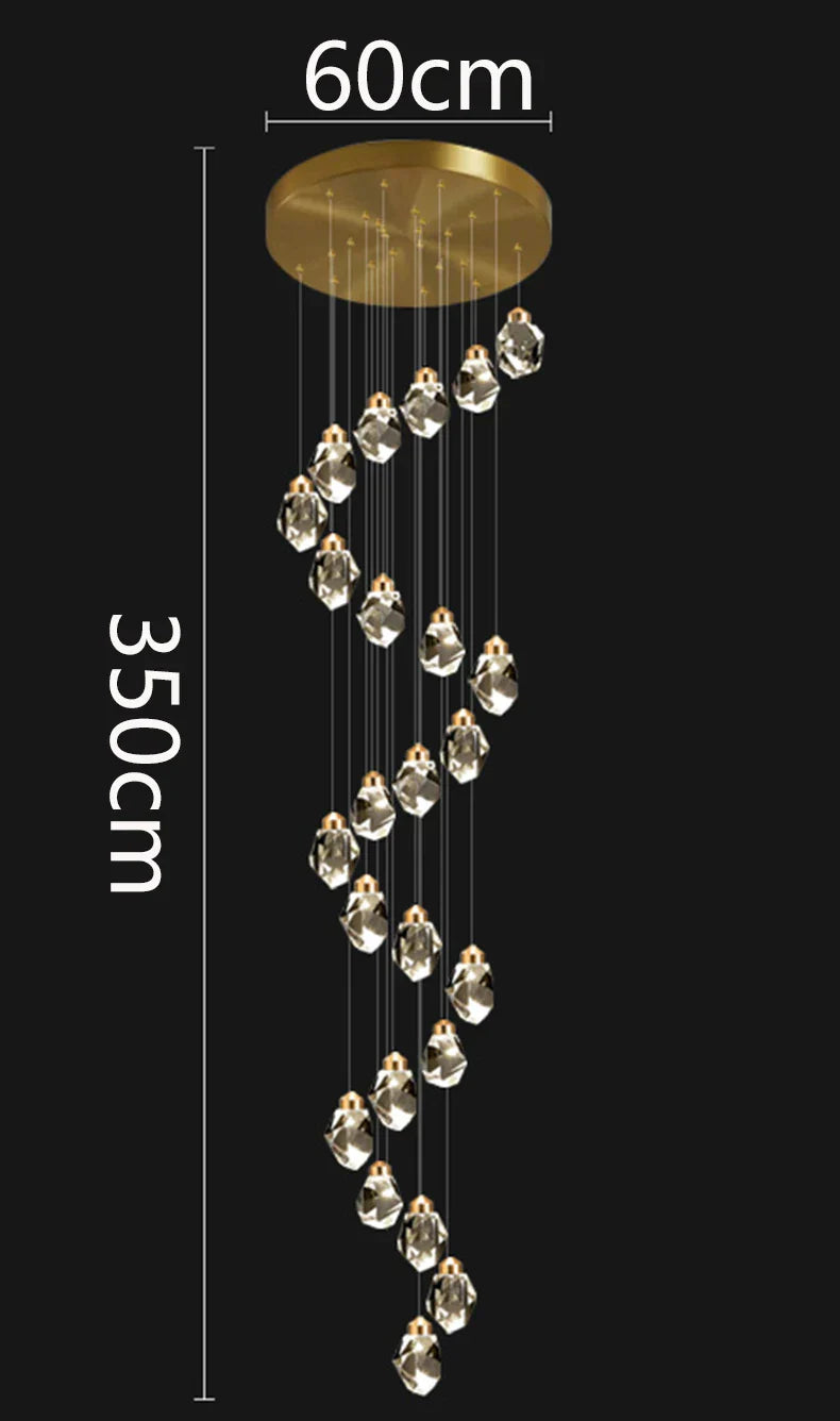 DecorBites™ Crystal Chandelier Stair Pendant Light Modern Living Room Interior Lighting