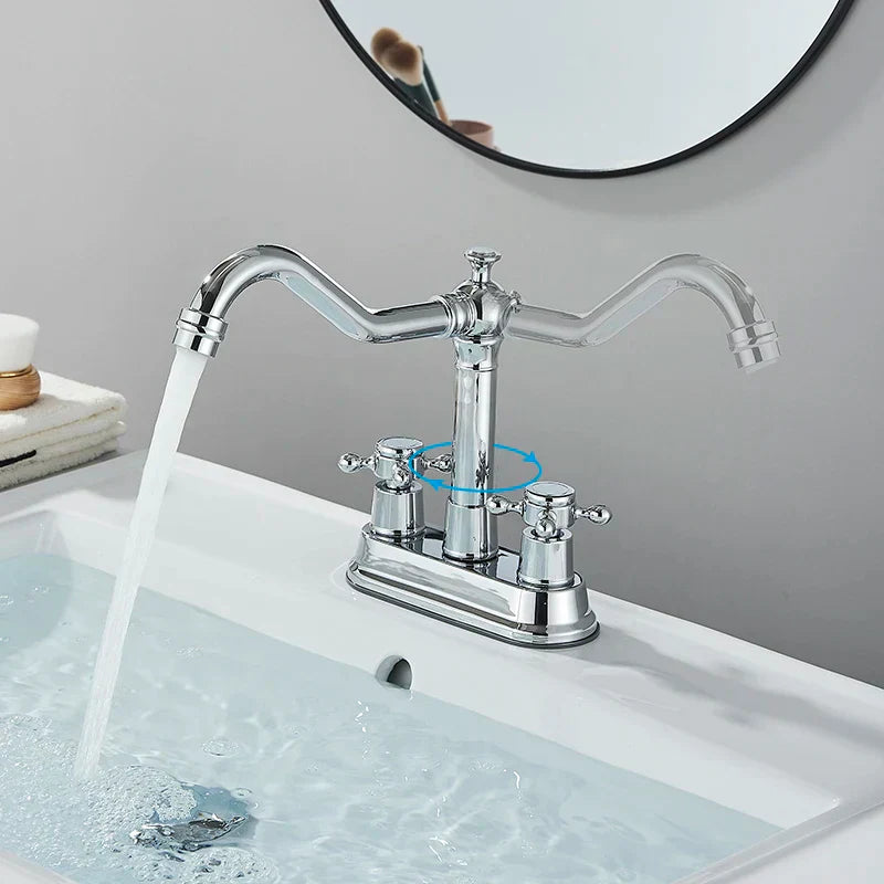 DecorBites™ Black Brass Waterfall Basin Faucet - Single Handle Vanity Tap