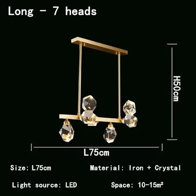 DecorBites™ Crystal Chandelier LED Pendant Lights for Modern Nordic Home Decor
