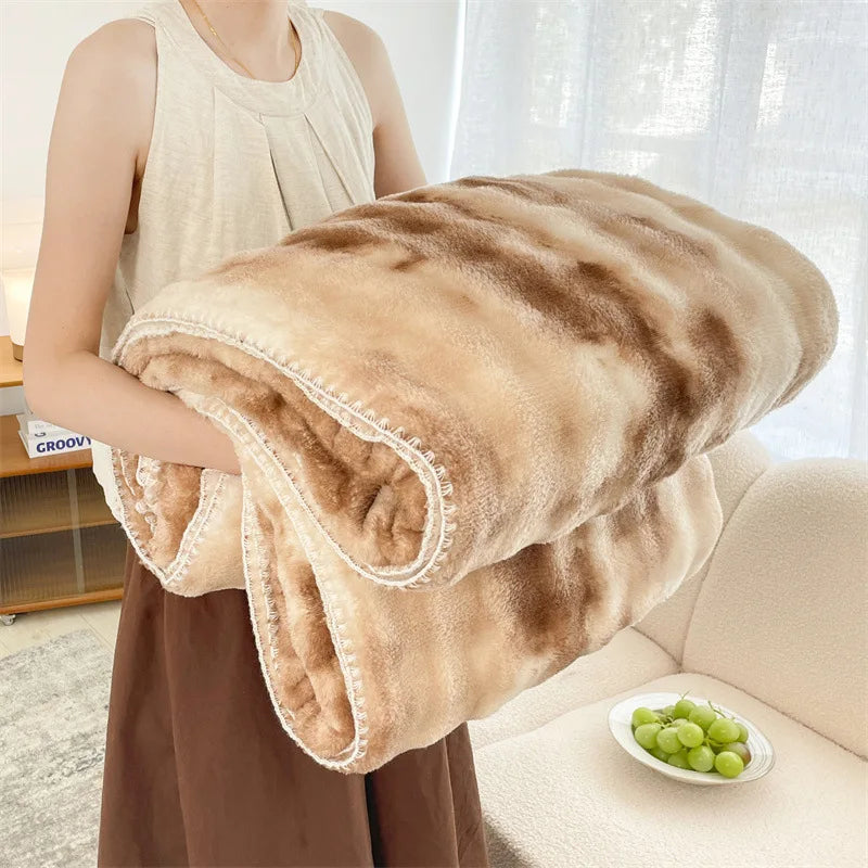 DecorBites™ Bubble Velvet Woolen Sofa Blanket - Soft & Warm Multi-Purpose Cover
