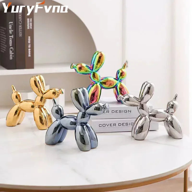 DecorBites™ Abstract Ceramic Balloon Dog Sculpture for Home Office Decor-Gift-Quality Study Room Statue