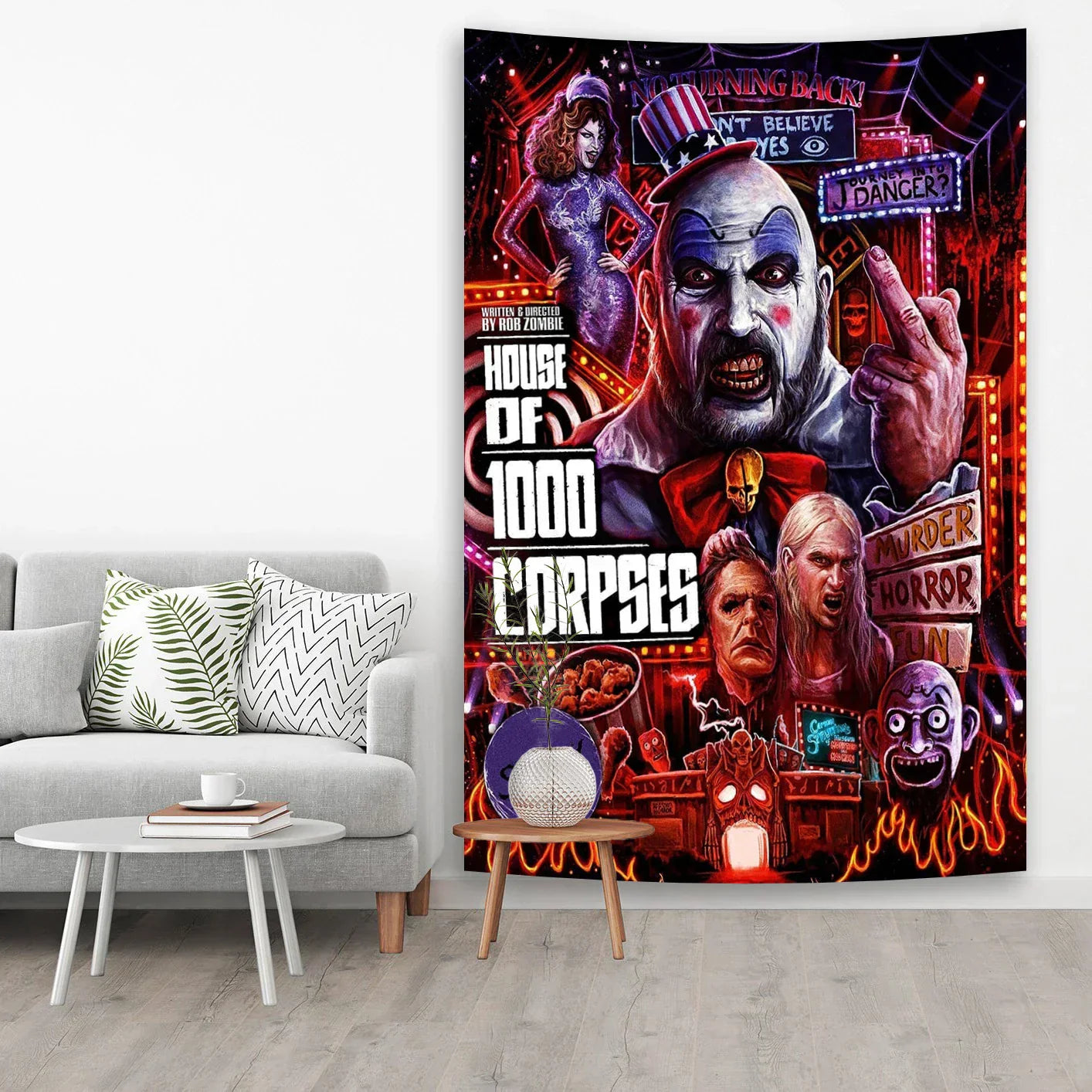 DecorBites™ Horror Movie Tapestry Halloween Curtains - Psychedelic Home Decoration Wall Canvas
