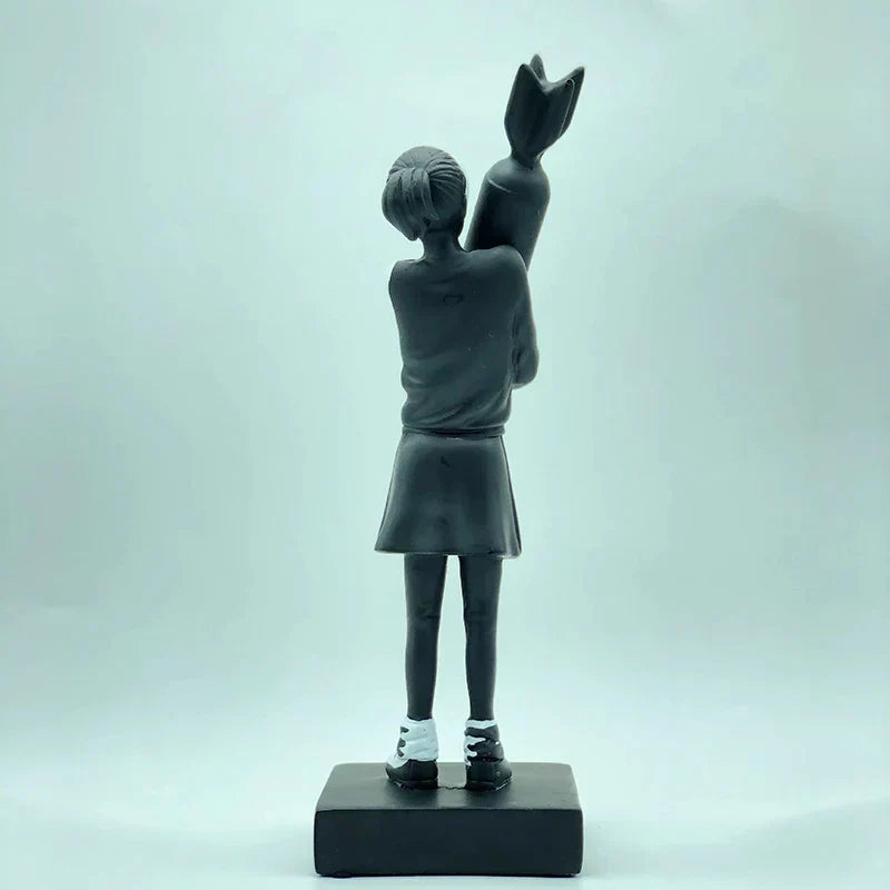 DecorBites™ Bomb Hugger Girl Resin Statue Sculpture for Home Decor and Desk Ornament