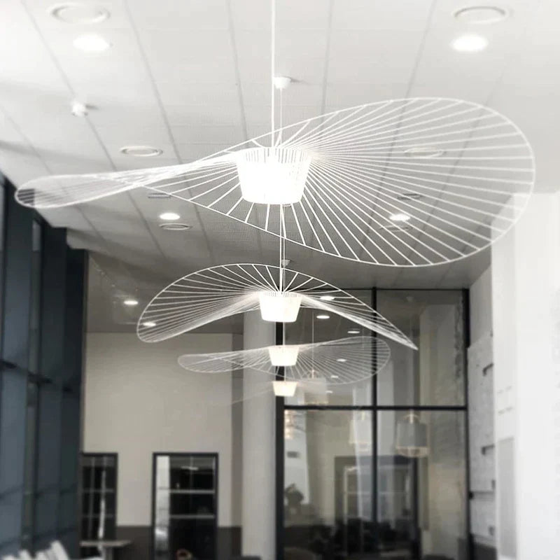DecorBites™ Black Rattan Hat Pendant Lamp LED Chandelier for Home Decor