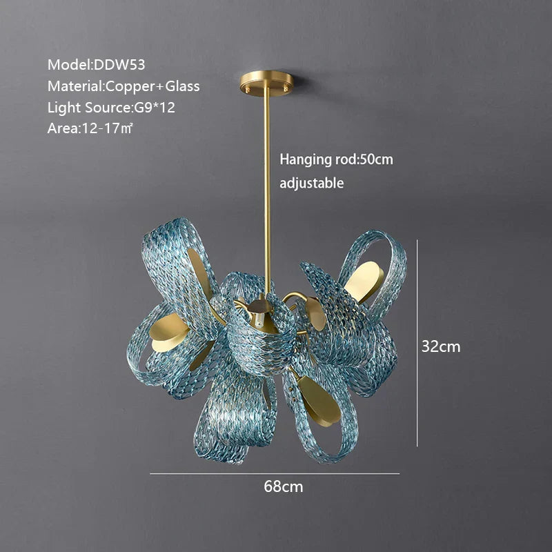 DecorBites™ Blue Glass Luxury Wall Sconce LED Light Fixture for Living Room Bedroom Aisle