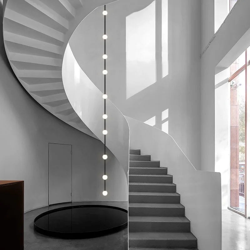 DecorBites™ Linear Glass Art Chandelier | Minimalist Black/Gold | 5/6/7/8 Heads Creative Design