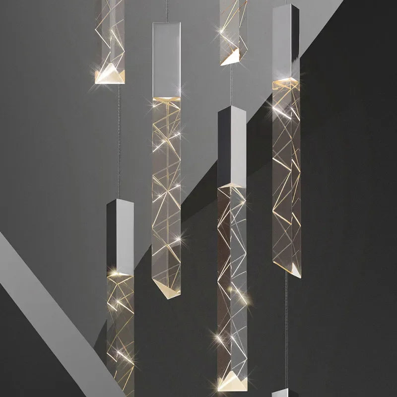 DecorBites™ Crystal Glass LED Pendant Light for Living Hallway Staircase & Restaurant