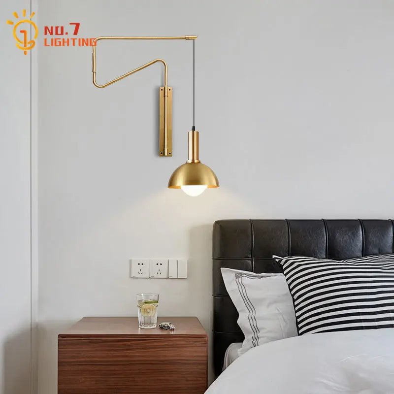 DecorBites™ Copper Adjustable Wall Lamp LED E27 for Living Room