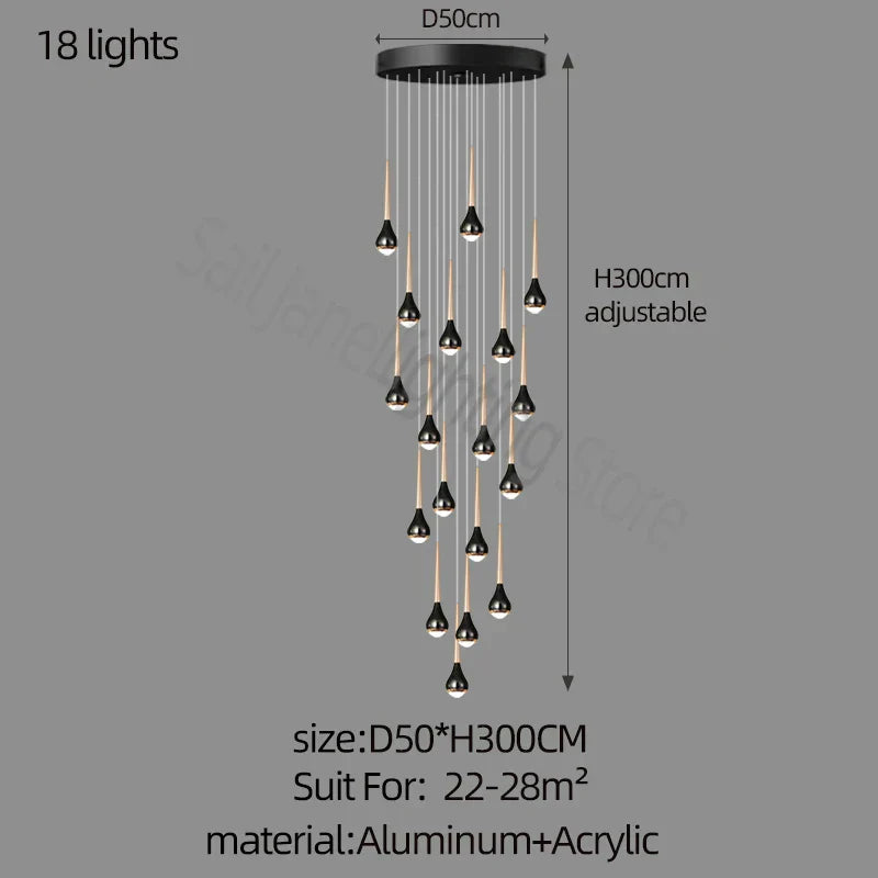 DecorBites™ Luxe Loft Chandelier: Nordic Modern Style for Living Room, Hotel, or Apartment