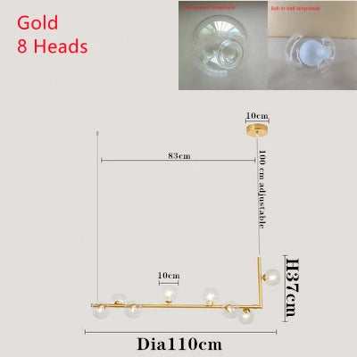 DecorBites™ Double Glass Shade Pendant Light: Nordic Minimalist Design, LED Lamp for Living Room, Restaurant