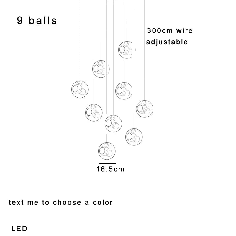 DecorBites™ Clear Glass Pendant Light Dimmable LED Luxury Hanging Lamp