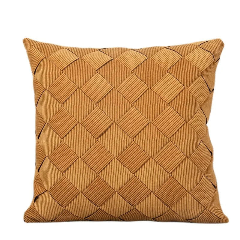DecorBites™ Grey Weaving Luxury Pillow Cover 45x45cm for Sofa Livingroom Bedroom