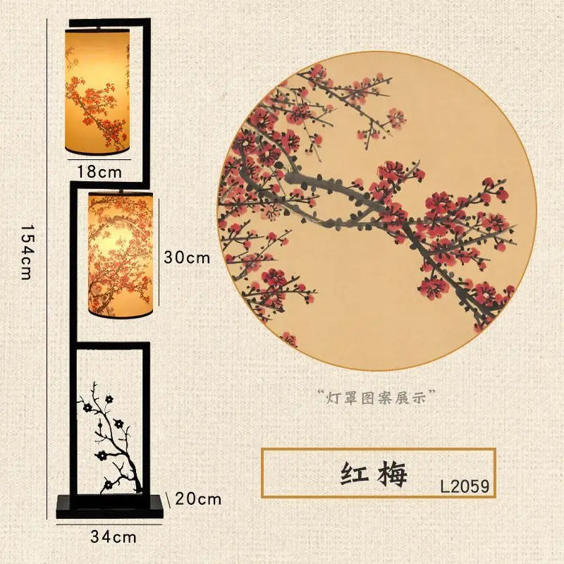 DecorBites™ Ancient Plum Blossom Chinese Style Floor Lamp - Creative Printing Picture