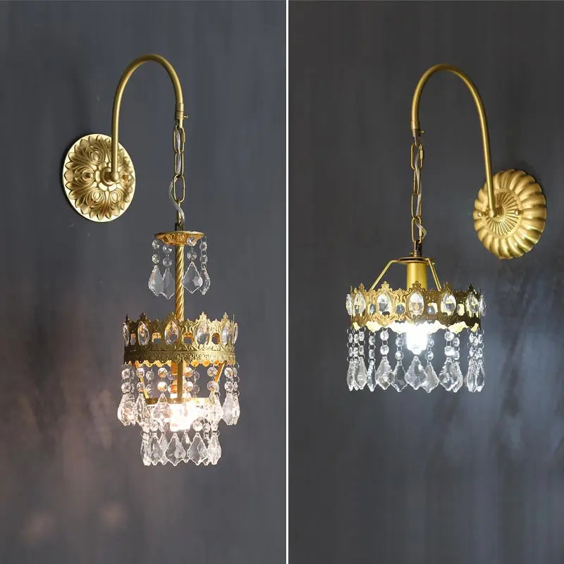 DecorBites™ Copper Crystal Chandelier: Modern Nordic LED Lighting for Home Decor