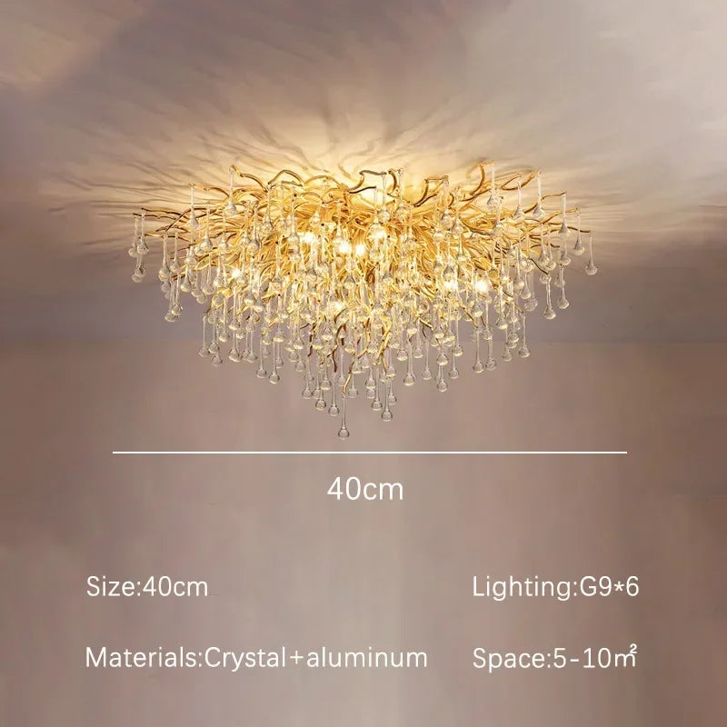 DecorBites™ Crystal Branch Chandelier | Indoor Luxury Gloss Light for Living & Dining Room