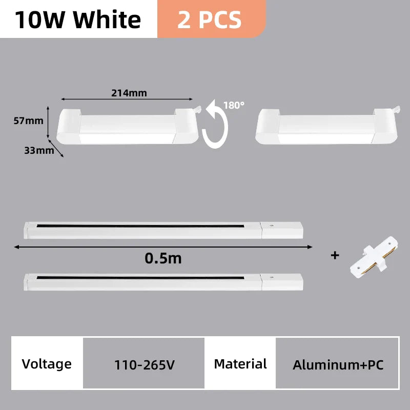 DecorBites™ LED Track Light Set: Rail Track Lamp, Floodlight, Chandelier for Home Decor.