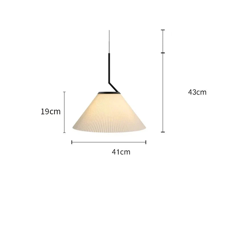 DecorBites™ Cream LED Pendant Light Nordic Pleated Chandelier for Home Decoration