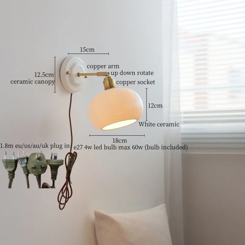 DecorBites™ Ceramic LED Wall Lamps - Minimalist Modern Nordic Design for Living Room, Bedroom, Mirror