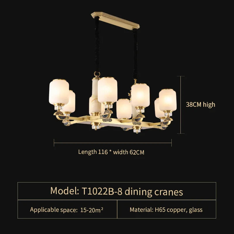 DecorBites™ Luxe Jade Chandelier for Living Room, Villa, and Duplex Hall