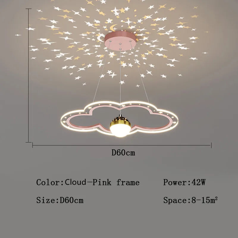 DecorBites™ LED Star Chandelier: Kids Room Lighting Fixture for Bedroom & Study Room