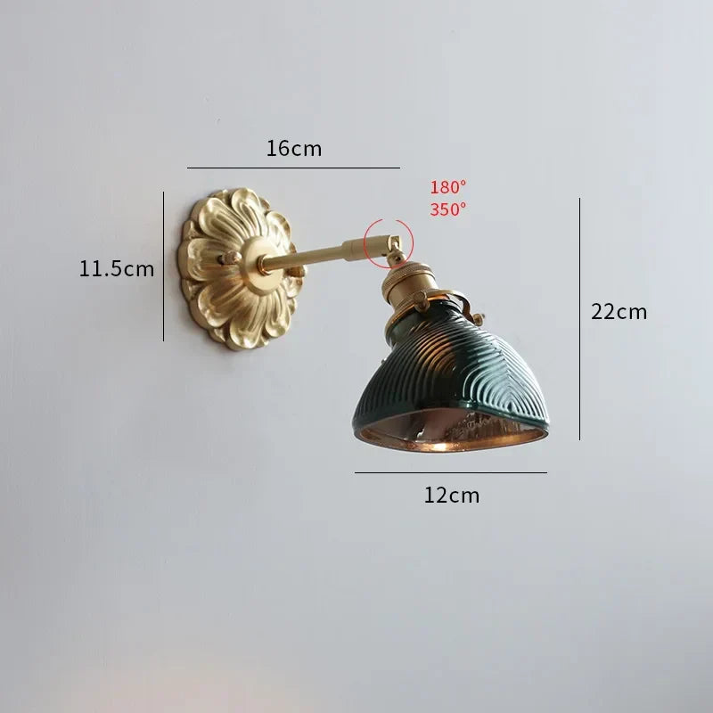 DecorBites™ Ceramic LED Wall Lights: Modern Japan Style Copper Base Sconce for Home Decor