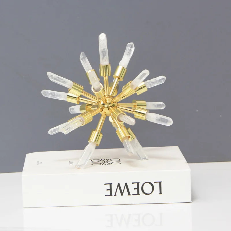 DecorBites™ Crystal Metal Sea Urchin Figurine Home Decor Ornament