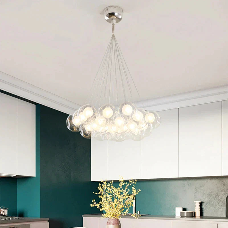DecorBites™ Glass Ball LED Chandelier: Modern Nordic Style Lighting for Home Decoration