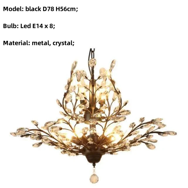DecorBites™ Crystal Chain Pendant Chandelier LED Lights for Indoor Decor