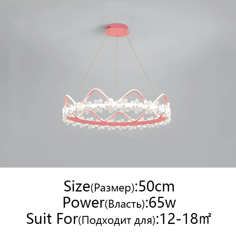 DecorBites™ Crystal Flower Ring Chandelier for Modern Living and Bedroom