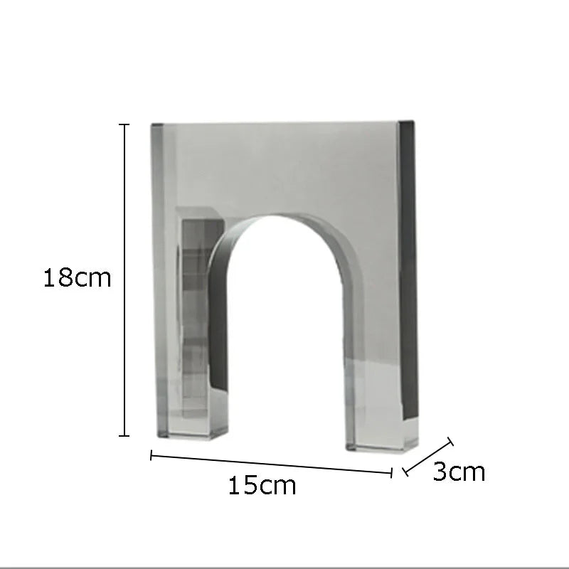 DecorBites™ Geometric Crystal Arch Glass Sculpture Desk Decoration Ornament