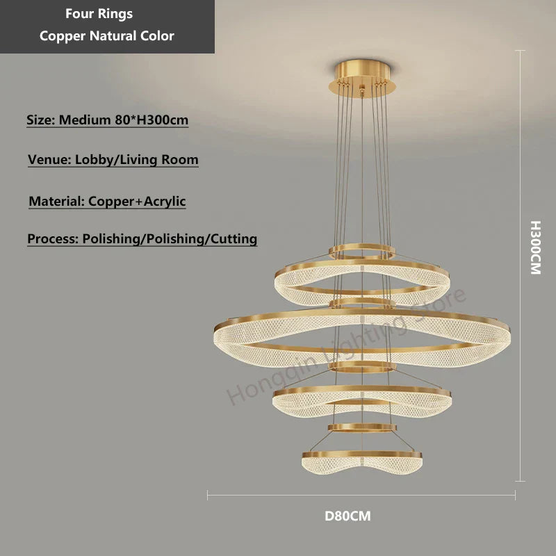 DecorBites™ Acrylic Living Room Chandelier Pendant Light Fixture_LED Hanging Lamp