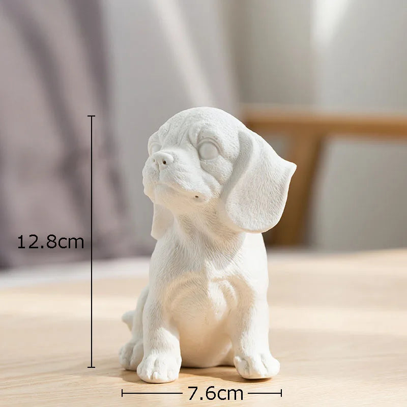 DecorBites™ French Bulldog Ceramic Sculpture Miniature Figurine Desk Decoration Ornament