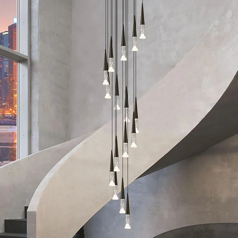 DecorBites™ LED Rain Drop Chandelier Staircase Pendant Light - Nordic Design Island Hanging Lamp