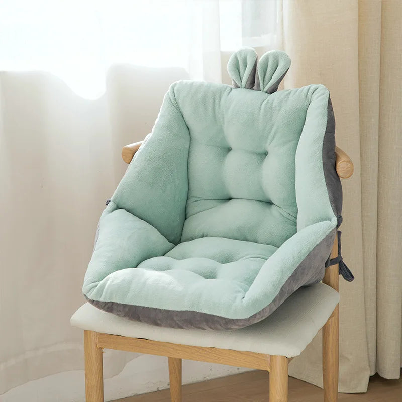 DecorBites™ Cartoon Velvet Chair Cushion with Back Support