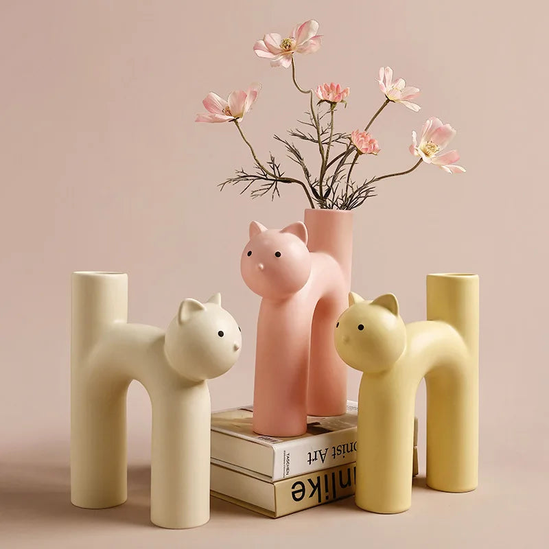 DecorBites™ Cathead H-Shaped Tube Vase for Flower Hydroponics Arrangement