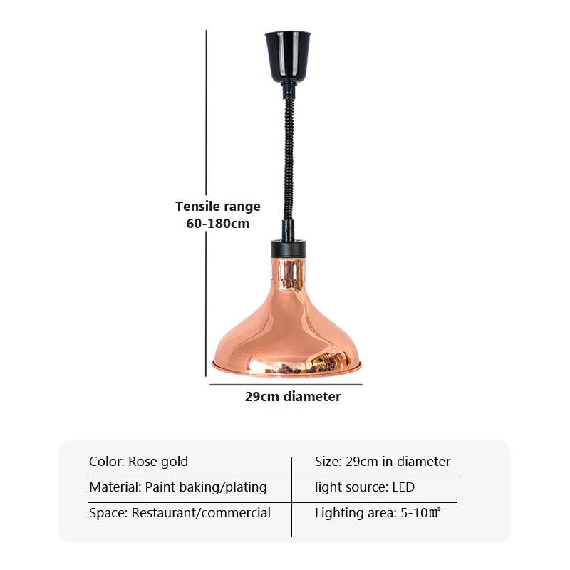 DecorBites™ Electric Telescopic Food Heat Lamp for Kitchen Fixtures & Restaurants