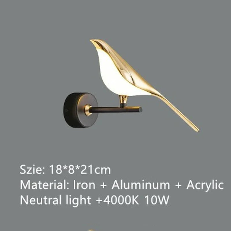 DecorBites™ Golden Bird LED Wall Lamp Rotatable Wall Sconce