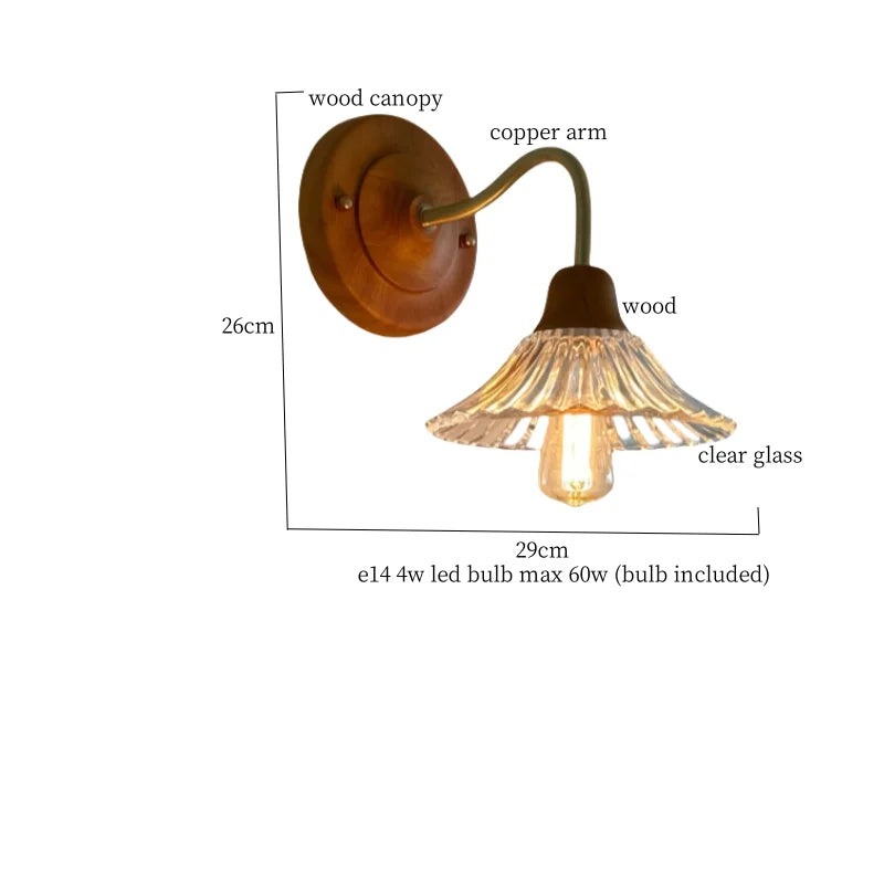 DecorBites™ Butterfly Glass LED Wall Light with Copper Arm for Home Decor.