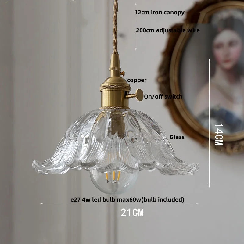 DecorBites™ Green LED Pendant Light Fixture Glass Japan Style Hang Lamp